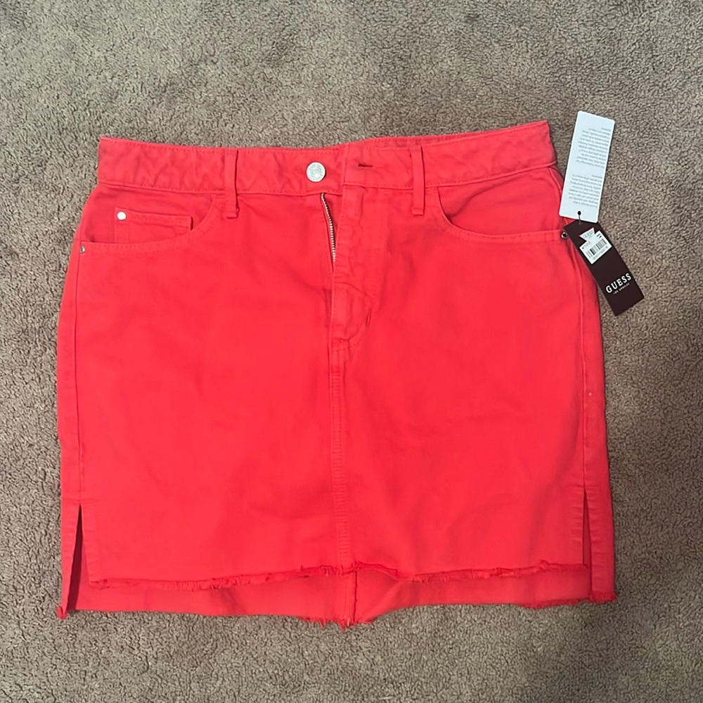 GUESS red denim skirt